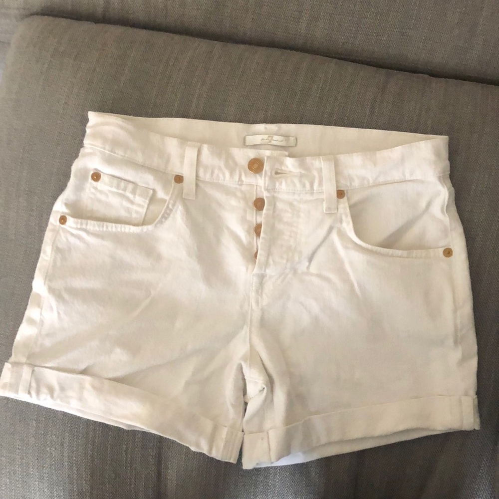 7 for all mankind white shorts | size 25